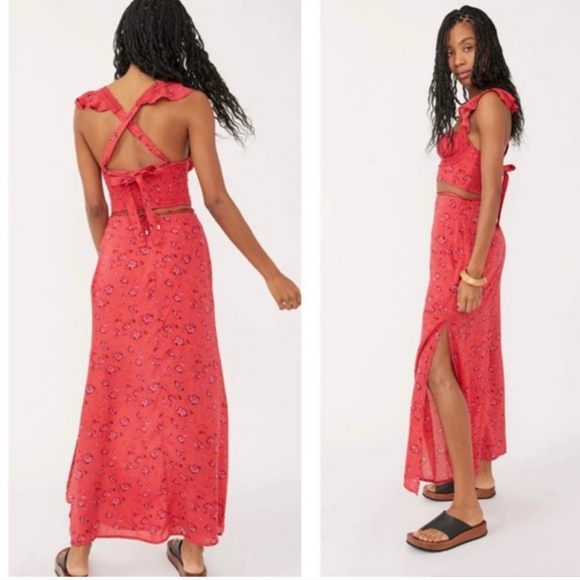 Free People Bijou Skirt Set - Cherry Combo - Picture 4 of 16
